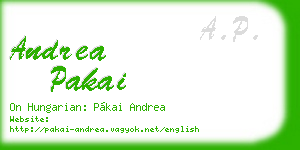 andrea pakai business card